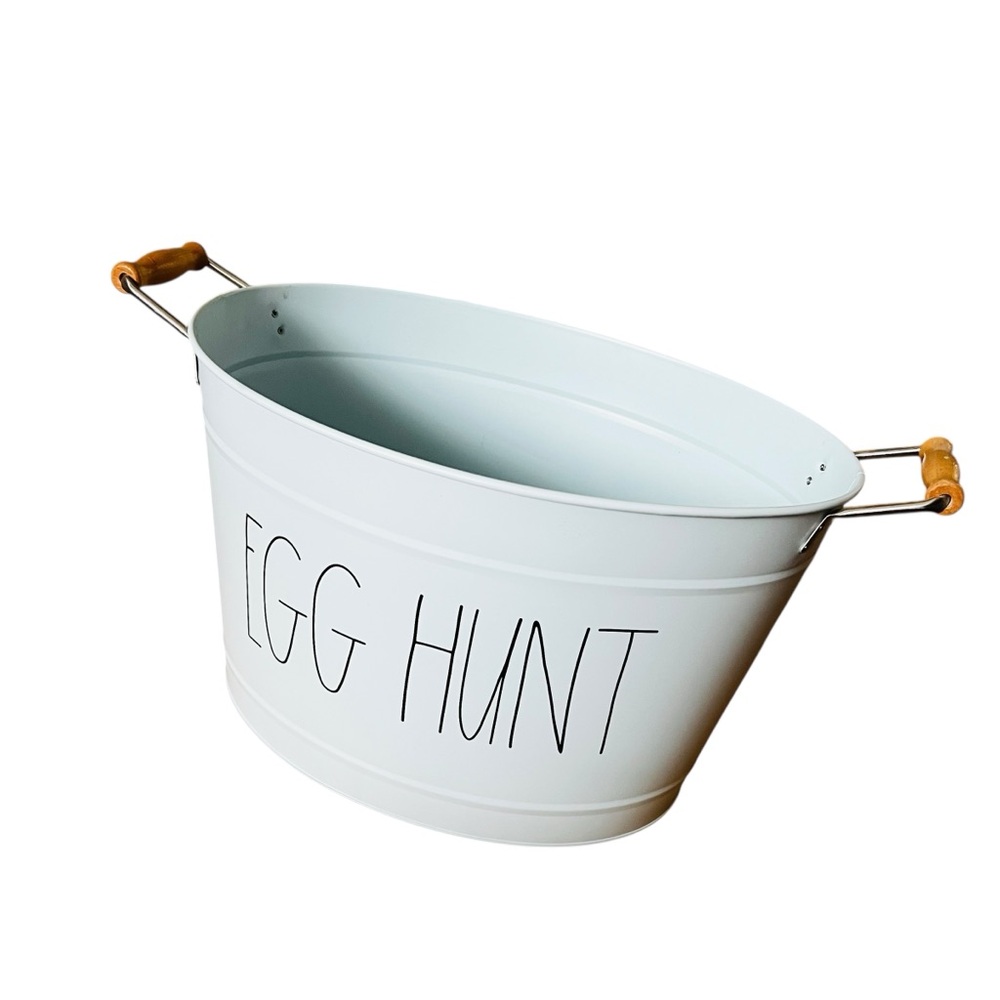 Rae Dunn Artisan Collection Easter Bucket wooden‎ handles